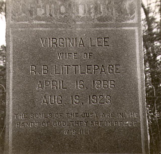 30 TOMBSTONE, VIRGINIA LEE, MOM'S MOTHER